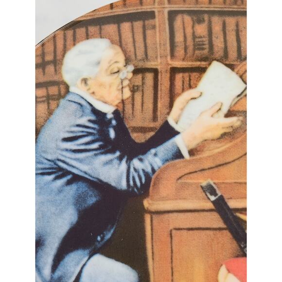 The Professor Plate Wall Decor Year 1986 Fine China 8 1/2" Norman Rockwell Vtg - Picture 4 of 14